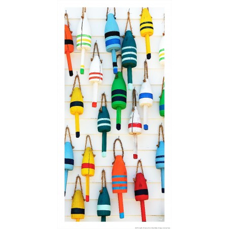 Bouées colorées de casiers à homards