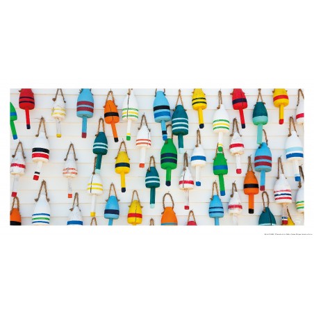 Bouées colorées de casiers à homards