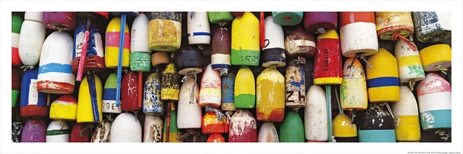 Multicolored lobster trap buoys in Maine, USA Photo Multicolored lobster trap buoys in Maine, USA par Philip Plisson