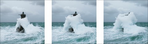 Photo Vague sur le phare du Four, Bretagne par Philip Plisson