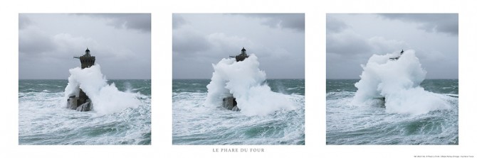 Photo Vague sur le phare du Four, Bretagne par Philip Plisson