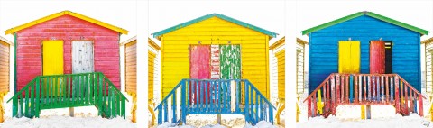 Photo Multicolored beach huts par Philip Plisson