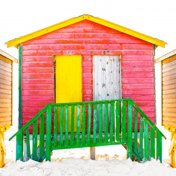 Photo Cabanes de plage multicolores par Philip Plisson