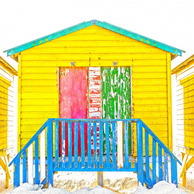 Cabanes de plage multicolores Photo Cabanes de plage multicolores par Philip Plisson