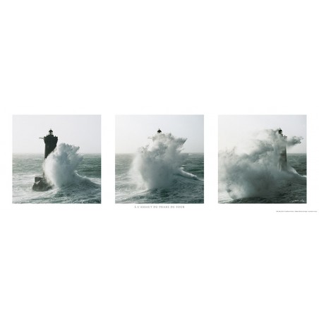 Vague à l'assaut du phare du Four, Finistère