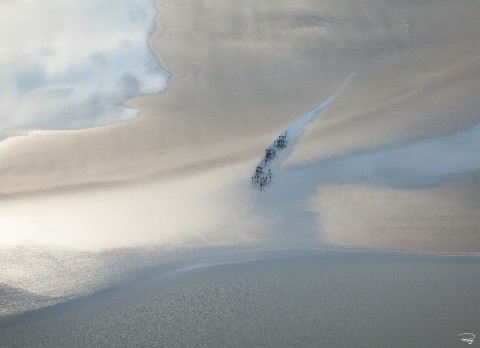 Photo Basse mer sur la baie du Mont-Saint-Michel, Normandie par Philip Plisson
