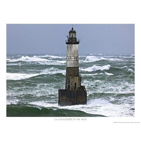 Le phare d'Ar-Men dans la chaussée de Sein, Bretagne
