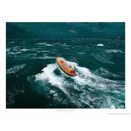 Canot de sauvetage devant Ouessant