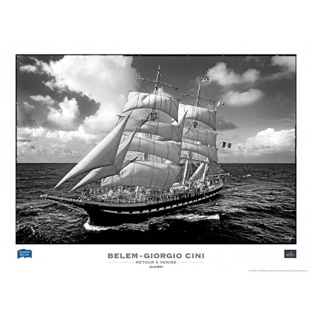 Le trois-mâts barque Belem en navigation