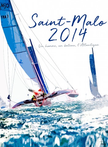 Photo Affiche Saint-Malo, départ de course au large par Philip Plisson