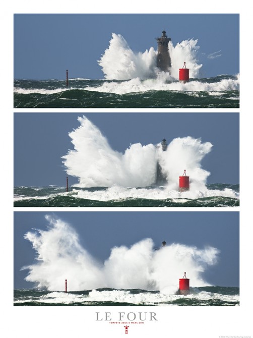 Le phare du Four dans la tempête, Finistère, Bretagne Photo Le phare du Four dans la tempête, Finistère, Bretagne par Philip Plisson