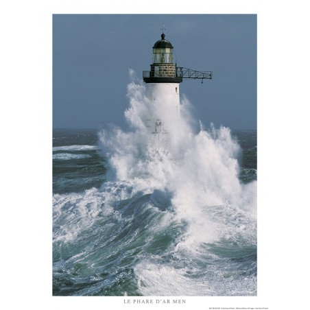 Le phare d'Ar-Men au large de l'île de Sein, Bretagne