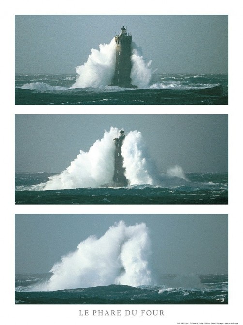 Vague sur le phare du Four, Finistère, Bretagne Photo Vague sur le phare du Four, Finistère, Bretagne par Philip Plisson