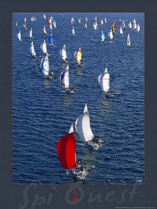 Photo Affiche Régate sous spi, Spi Ouest-France par Philip Plisson