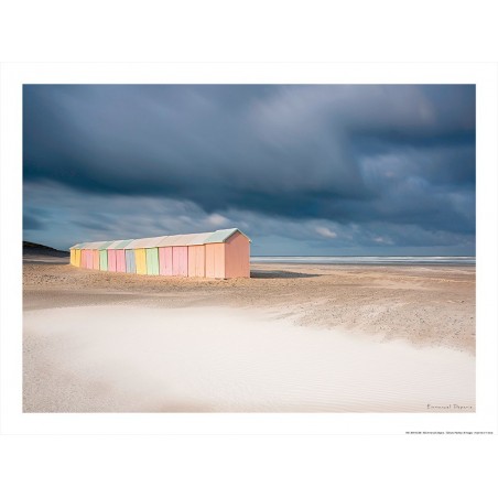 Cabanes de plage sur la Côte d'Opale