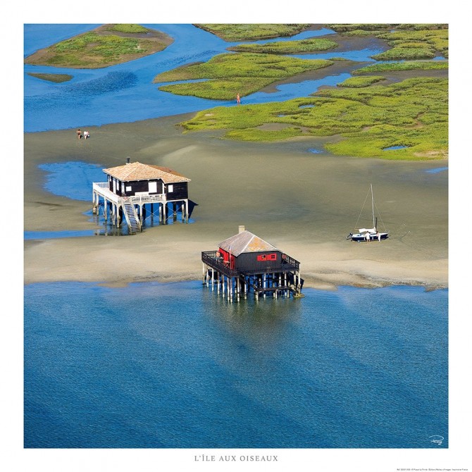 Photo Les cabanes tchanquées de l'île aux oiseaux, Bassin d'Arcachon par Philip Plisson