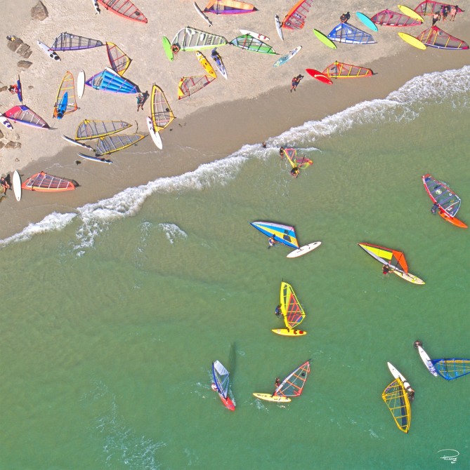Photo Planche à voile, Carnac, Morbihan, Bretagne par Philip Plisson
