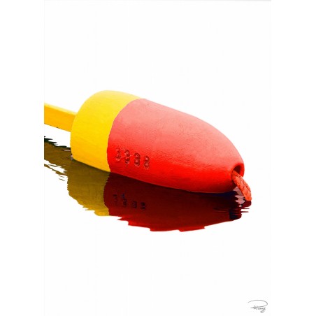 Bouée de casier rouge et jaune