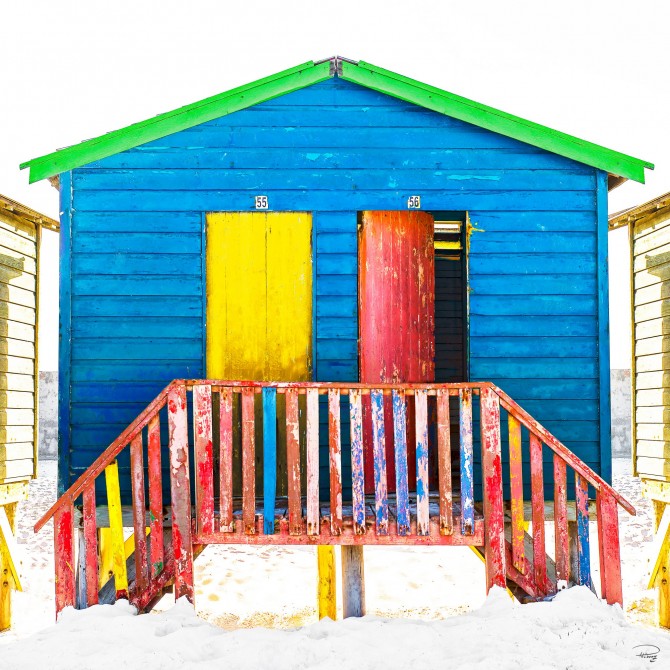 Cabane de plage bleue, Afrique du Sud Photo Cabane de plage bleue, Afrique du Sud par Philip Plisson