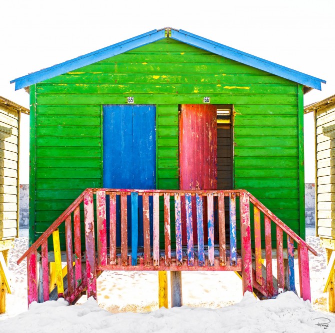 Photo Cabane de plage verte, Afrique du Sud par Philip Plisson