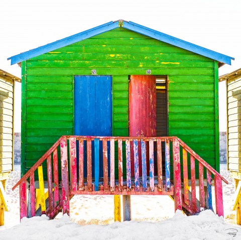 Photo Cabane de plage verte, Afrique du Sud par Philip Plisson