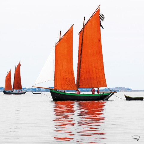 Photo Trio vieux gréements en Bretagne par Philip Plisson