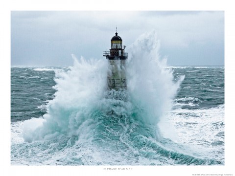 Photo Ar Men lighthouse under the waves, Brittany par Philip Plisson