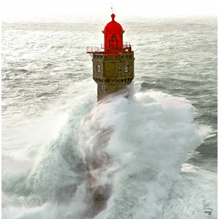 Tempête sur le phare de la Jument, Ouessant, Bretagne