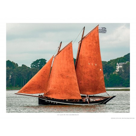 Vieux gréement sur la rivière d'Auray, Morbihan