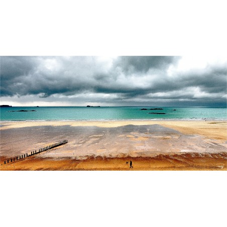 Un hiver sur la plage du Sillon à Saint-Malo, Bretagne