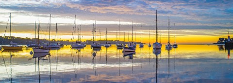 Photo Voiliers au mouillage, La Trinité-sur-Mer, Morbihan par Philip Plisson