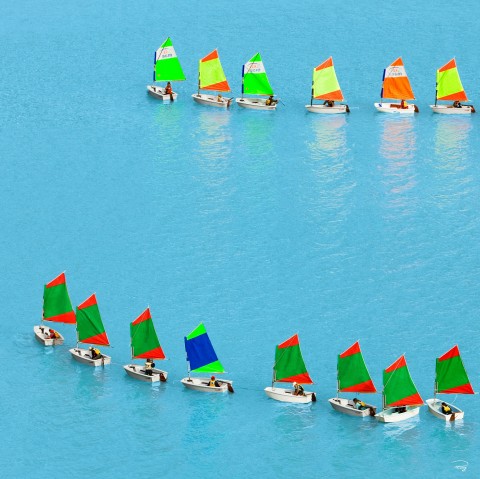 Photo Sailing school optimists, Brittany par Philip Plisson