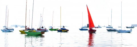 Photo Caravelles au mouillage, Carantec, Finistère par Philip Plisson