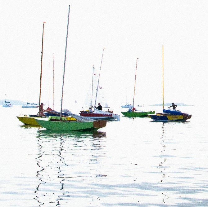 Photo Caravelles au mouillage, Carantec, Finistère par Philip Plisson