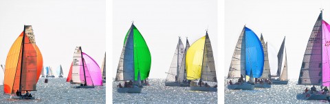 Photo Régate sous spi en baie de Quiberon par Philip Plisson