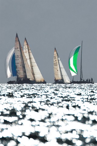 Photo Régate sous spi en baie de Quiberon par Philip Plisson