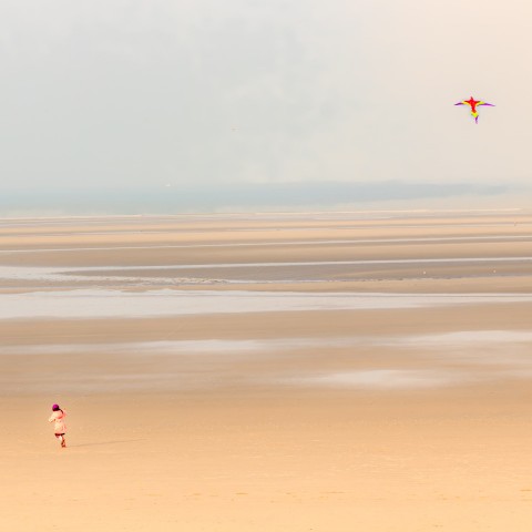 Photo A child flies a kite on the beach par Philip Plisson